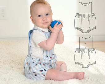 Bubble Romper Pattern MARCO – Baby Bloomer Pattern with Snaps PDF 0m–2y