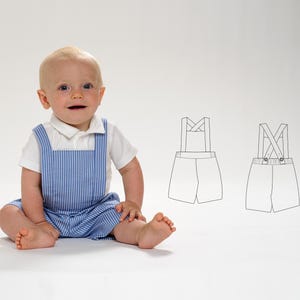 Sewing Pattern Bib Overalls MAX PDF 2 Views Sizes 6m-7y