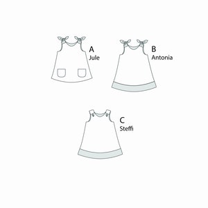 Hängerchen / Kleid für Mädchen in 3 Variationen, Größen 68-122 Schnittmuster Ebook pdf von Patternforkids Bild 3