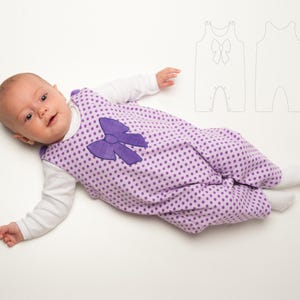 Patron de couture pour salopette réversible bébé PLINIO PDF 56/62-92/98 A4 A0 Instructions illustrées