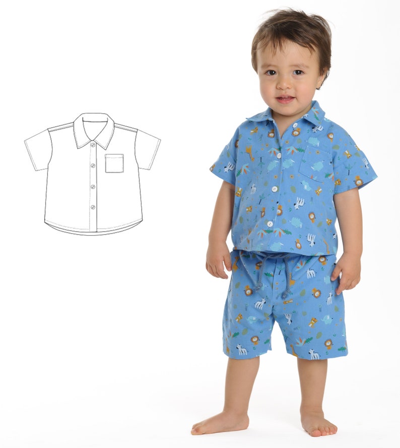 Schnittmuster Hemd TOM für Baby und Kinder-Jungen Größen 68-122 Patternforkids Bild 9