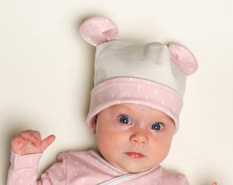 Baby Hat Sewing Pattern 3-in-1 – Beanie, Pilot Cap & Bow PDF 1m–3y
