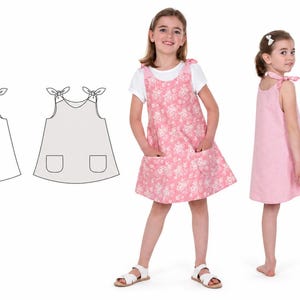 Girls Dress Pattern ANTONIA – 3-in-1 Pinafore and Reversible Dress PDF 9m–12y