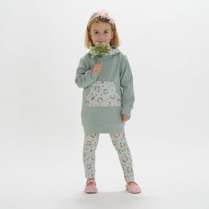 Toddler Kids Girls Tunic casual sweatshirt and leggings sewing pattern ebook pdf, 12m to 11y image 6