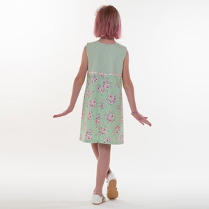 Mädchen Kleid in A-Linien mit verdecktem Reißverschluss Tasche und Zierband GEMMA Größen 92-158 Schnittmuster pdf von Patternforkids Bild 5