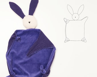 Wykrój do szycia pluszowej maskotki TONDINO (PDF, kocyk/ściereczka do zębów 3 w 1, A4)