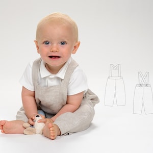 Sewing Pattern Bib Overalls MAX PDF 2 in 1 Sizes 6m-7y