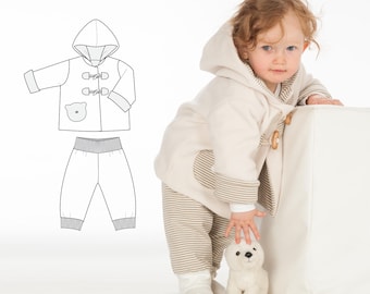 Baby Pants Pattern LUCCA + Baby Jacket BRIO – Reversible Pants & Hooded Jacket PDF 3m–4y