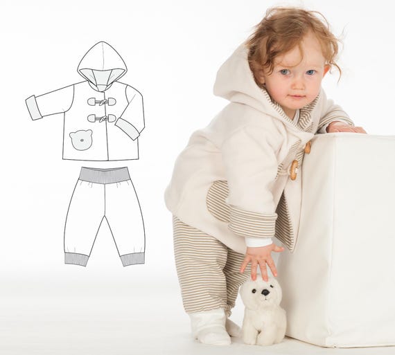 Babyhose Schnittmuster LUCCA + Babyjacke BRIO – Wendehose & Kapuzenjacke PDF Set 3 Monate–4 Jahre