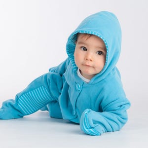 Baby Overall Pattern DORIAN – 2-in-1 Hooded PDF with Feet & Cuffs Sizes 1m–18m