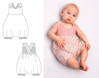 Baby Overall Pattern LUNA CHARLOTTE – Dungaree and Romper PDF 0m–2y