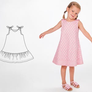 Girls Dress Pattern STEFFI – 3-in-1 Pinafore, Reversible & Ruffle Dress PDF 9m–12y