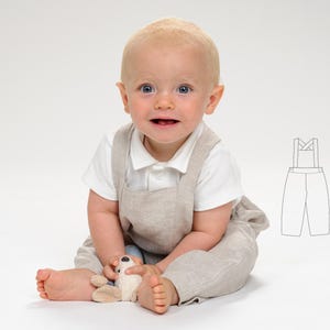 Baby toddler Overalls Sewing Pattern PDF | Dungarees Pattern for children | Easy Romper Pattern | Sizes 6m to 7Y | Instant Download