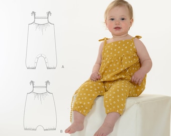Sewing Pattern Baby Overall NELE PDF 2 in 1 Sizes 0m-4y