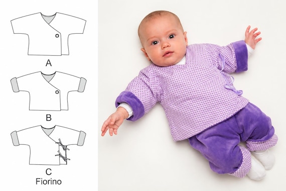 Babyjacke Schnittmuster FIORINO – 3-in-1 Wickeljacke & Wendejacke PDF 50/56–86/92