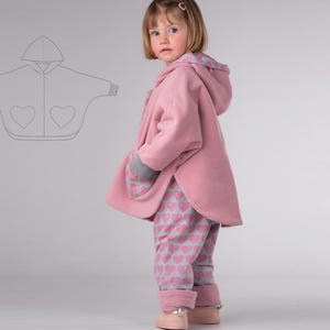 Reversible Poncho Sewing Pattern PDF | Baby Cape with Hood and Sleeves | Girls & Boys Coat | Instant Download | Baby Sewing Pattern MARA