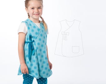 Wrap Dress Pattern MARIE PDF – 3 Views Sizes 2y–9y