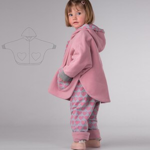 Sewing Pattern Reversible Poncho MARA PDF Hood Sizes 9m-10y