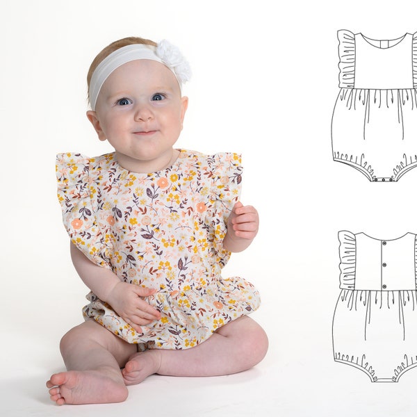 Baby-Bloomer/Kurzoverall/Jumpsuit Größen 50-92 CHIARA Schnittmuster pdf Patternforkids