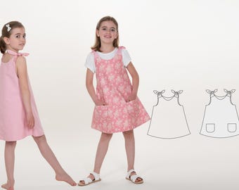 Wykrój sukienki fartuchowej ANTONIA PDF 3 w 1 Rozmiary 74-152 A4 A0