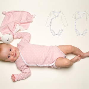 Sewing Pattern Wrap Bodysuit CIELO PDF Snaps Sizes preemies-2y
