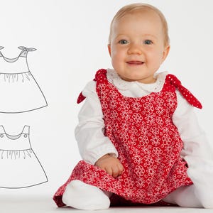 Baby toddler dress PDF Sewing Pattern • Pinafore Style • Easy Baby Girl Dress •Beginner Friendly • Instant Digital Download • Sizes 3m-4y