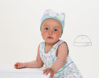 Baby Hat Pattern BUBU – 3-in-1 Brim Cap, Ears & Bow Sewing PDF 1m–3y