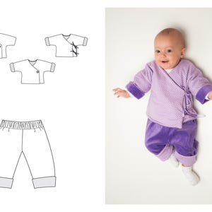 Babyjacke Schnittmuster FIORINO FIORETTO – Wickeljacke & Wendehose PDF 0–2 Jahre