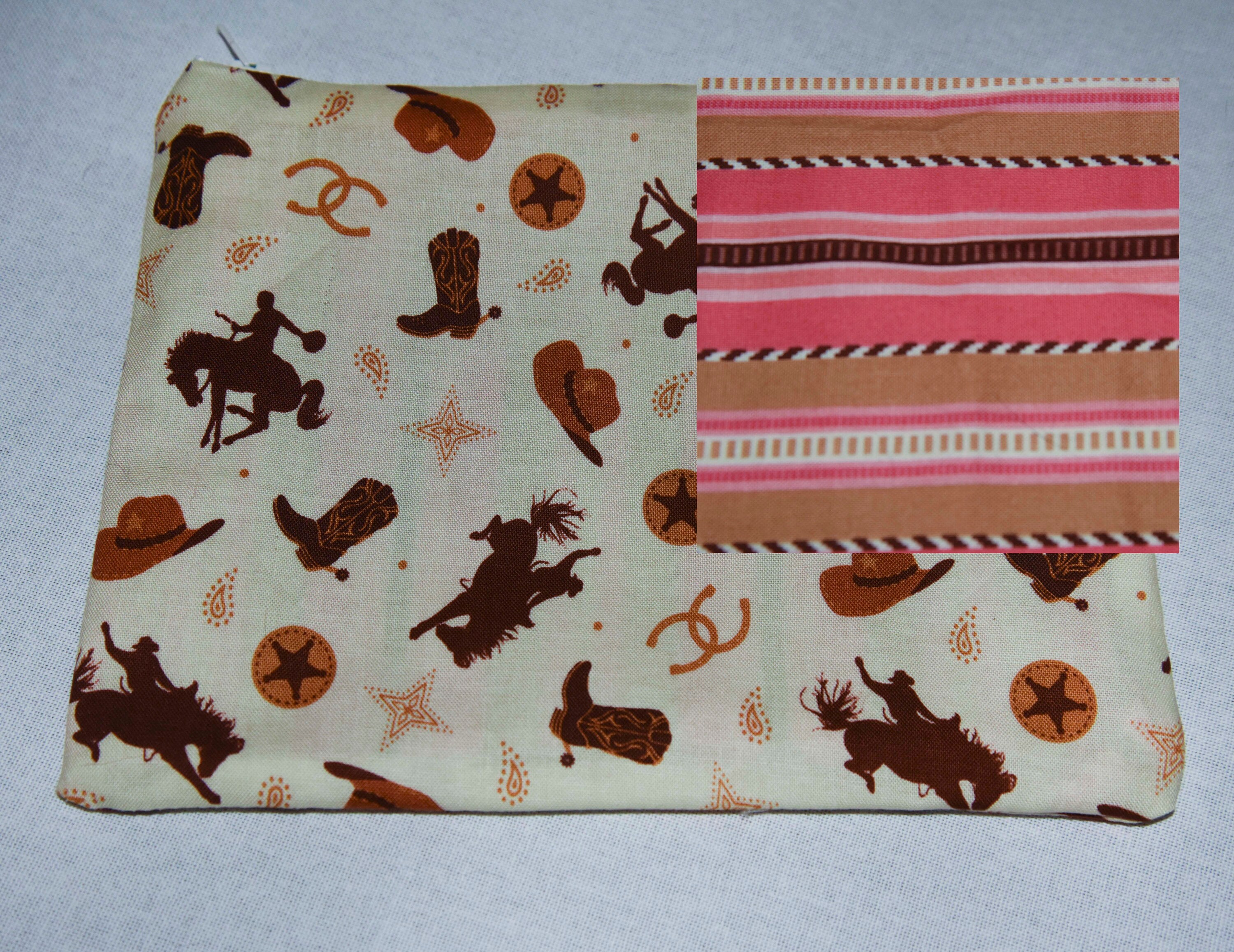 Makeup Bag Western Themed Makeup Tote Cosmetic Tote Brown Etsy