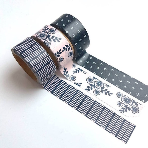 Washi tape set "navy" (3 rolls)