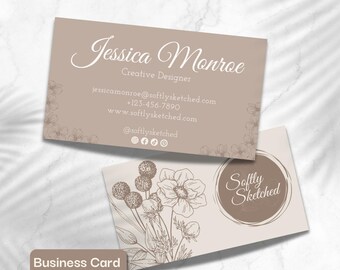 Editable Business card for small business card template for small business card canva template DIY business card boho | SS02