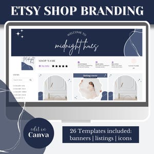 Etsy Shop Kit for Etsy store template for Etsy banner template Etsy Canva templates editable Etsy listings Etsy branding templates | MH01