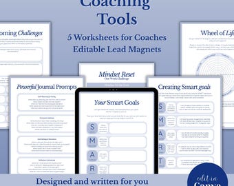 Life Coach Worksheets, Goal Setting Worksheets, Lead Magnet, Therapy Tool, Printable Life Coach Worksheets | LC02