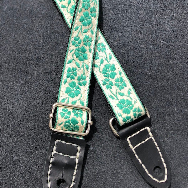 Vintage Mandolin Strap – Seatbelt Strap – ‘Minty’ in Seafoam Green