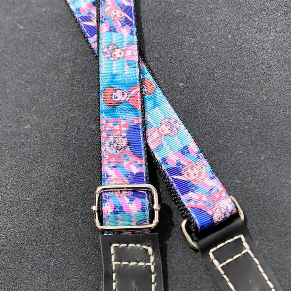 Vintage Style Mandolin Strap – Handmade – ‘Golden Girls’ in Grosgrain Ribbon