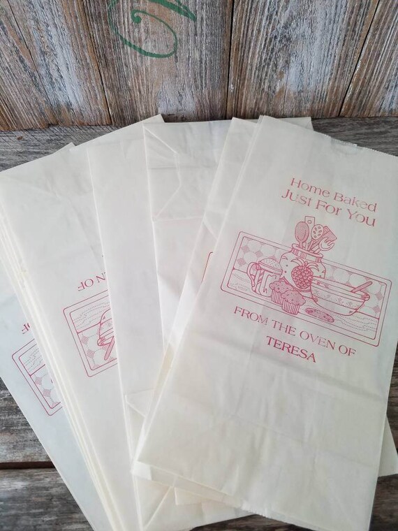 Retro Baked Goods Wax Paper Bags Vintage Kitchen Bag for Etsy