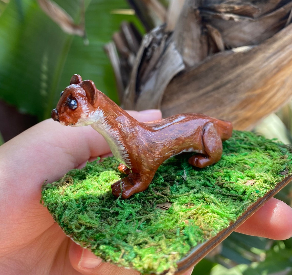 Stoat figurine wildlife figurine zoology woodland animals Etsy