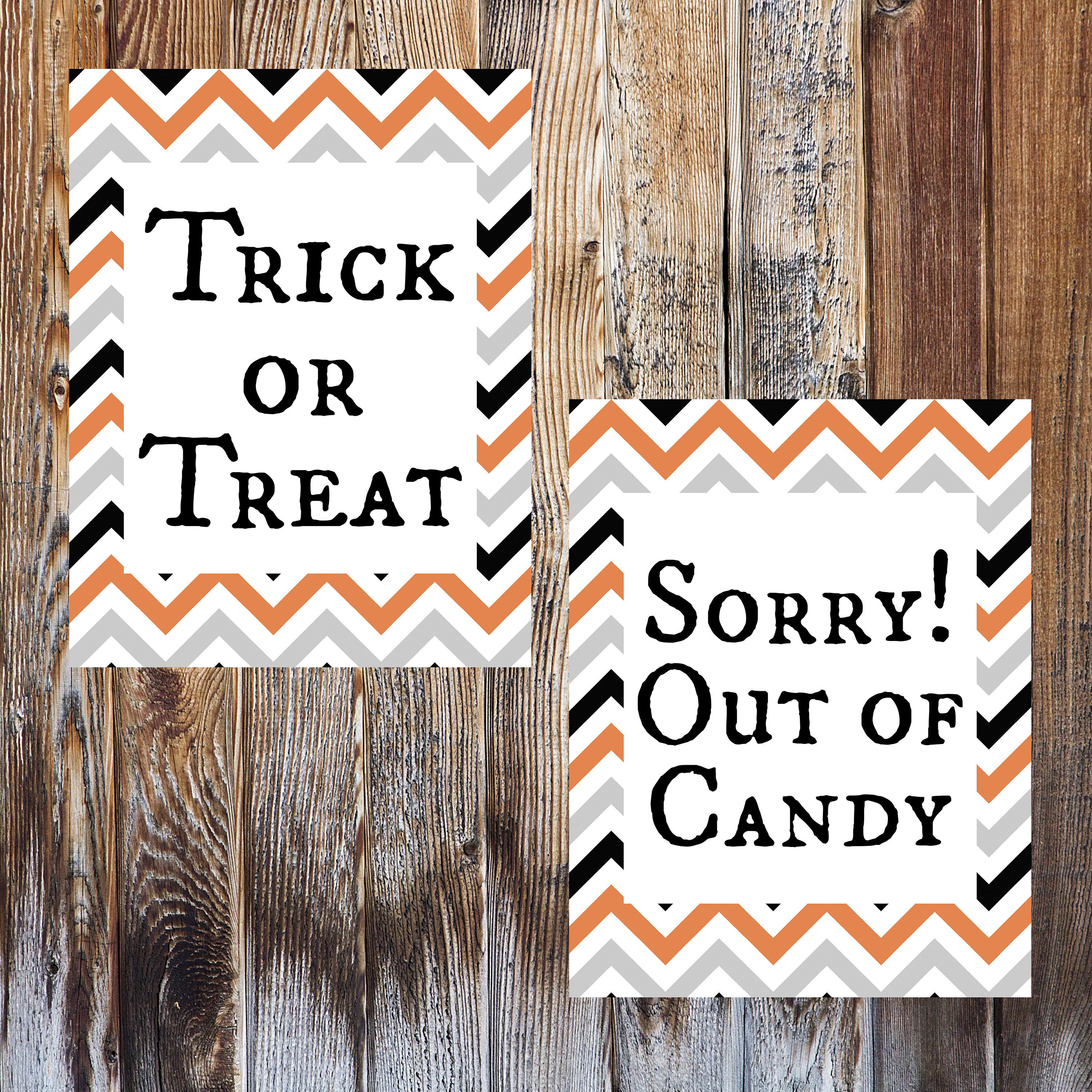 Trick or Treat / Out of Candy Signs / Instant Download / Etsy