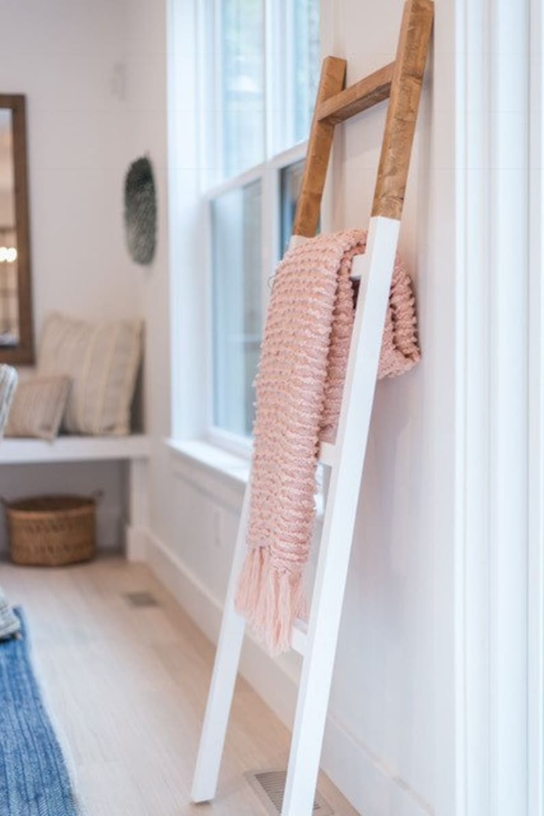 White dipped blanket ladder Etsy