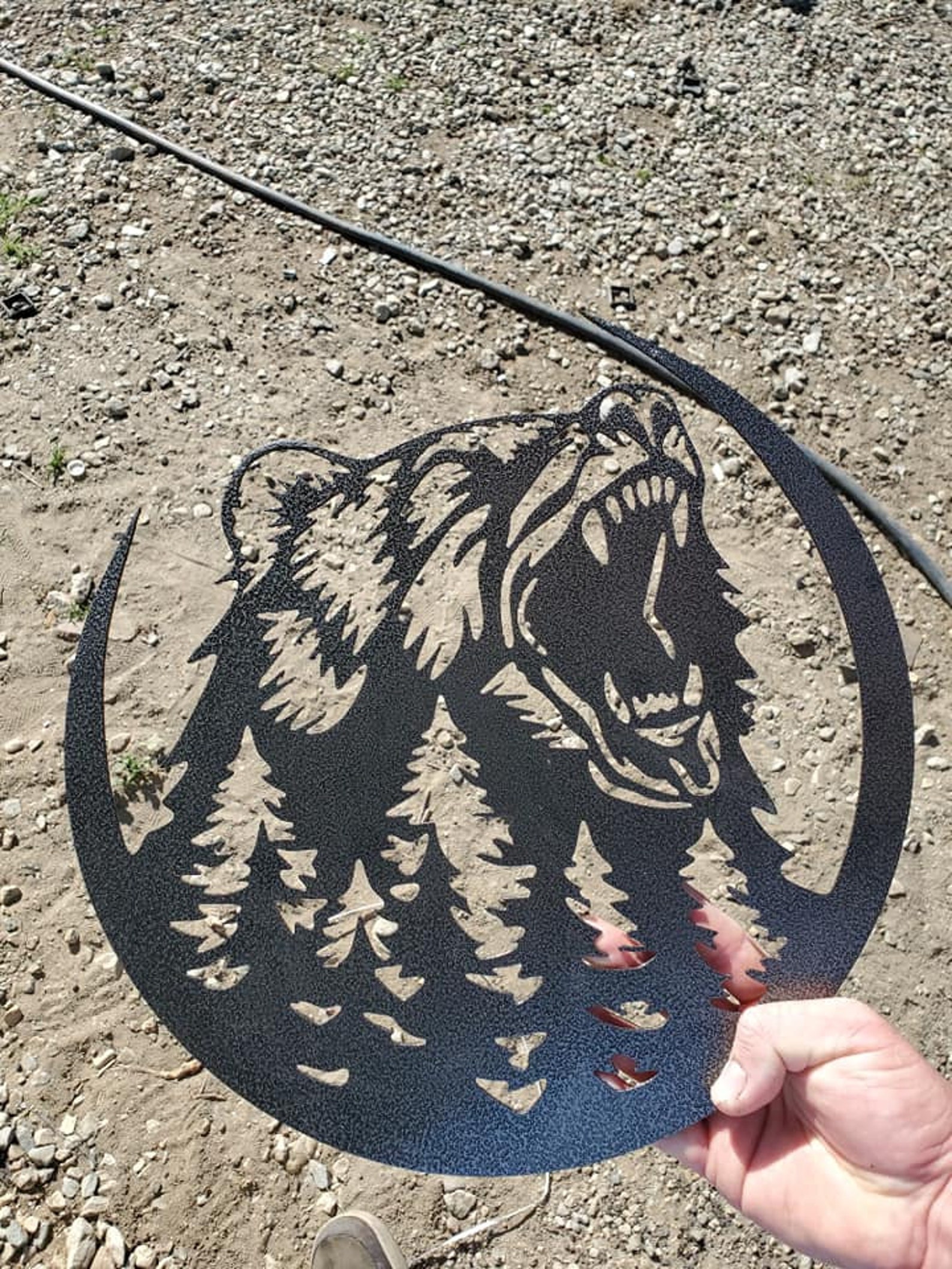 Bear landscape CNC metal art work Etsy