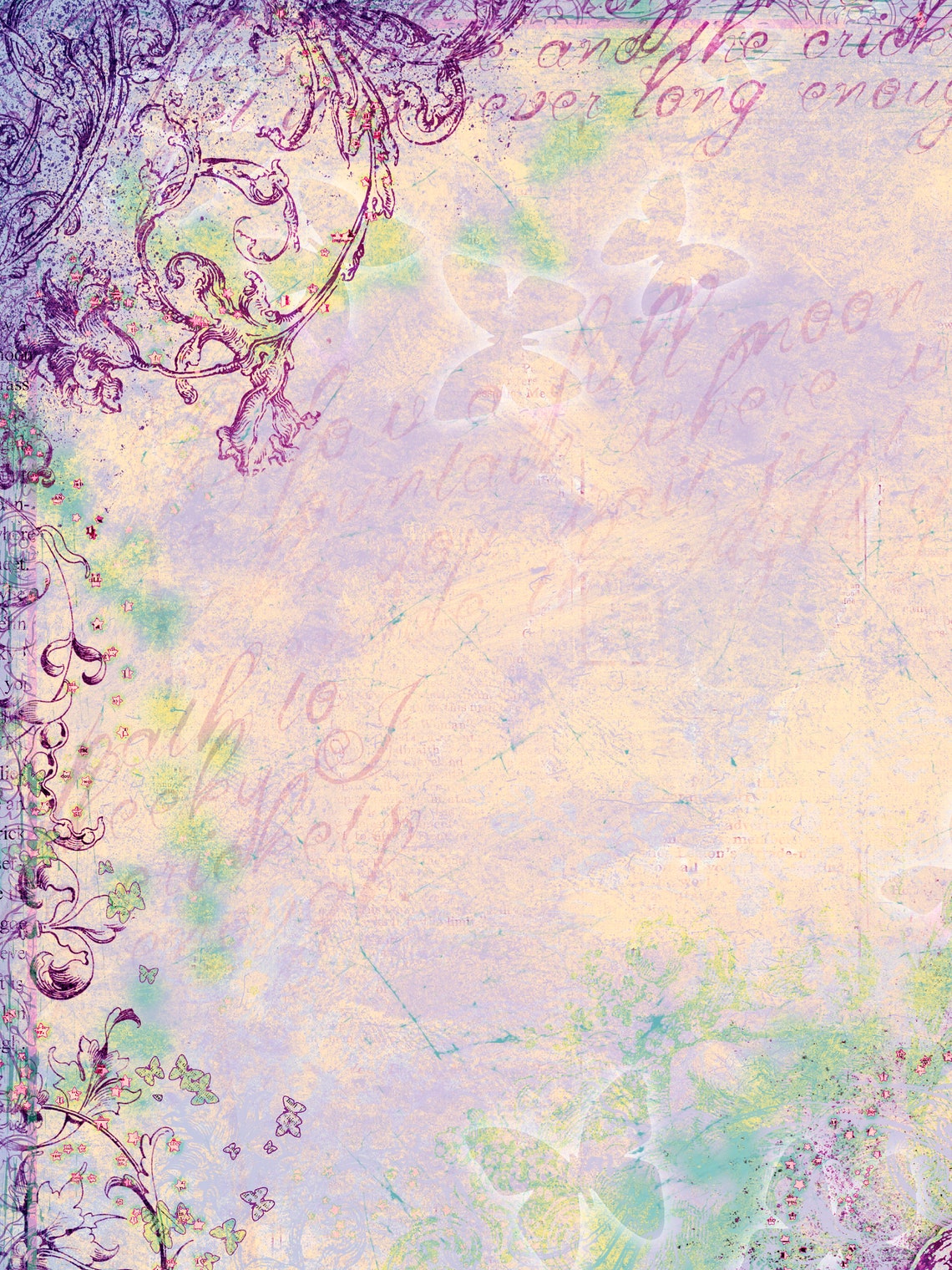 Printed Vellum Sheets//Patterned Vellum//Scrapbook Etsy