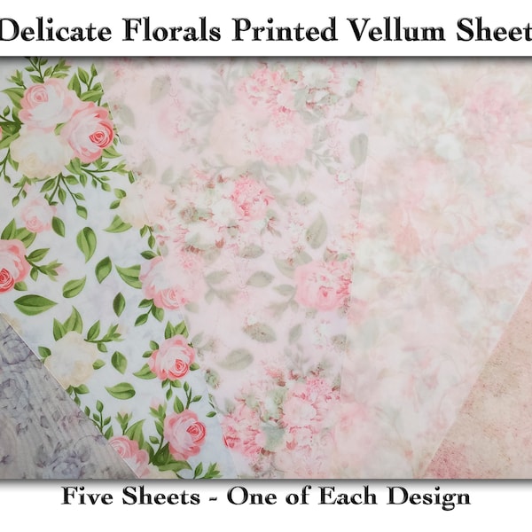 Floral Vellum Paper Etsy