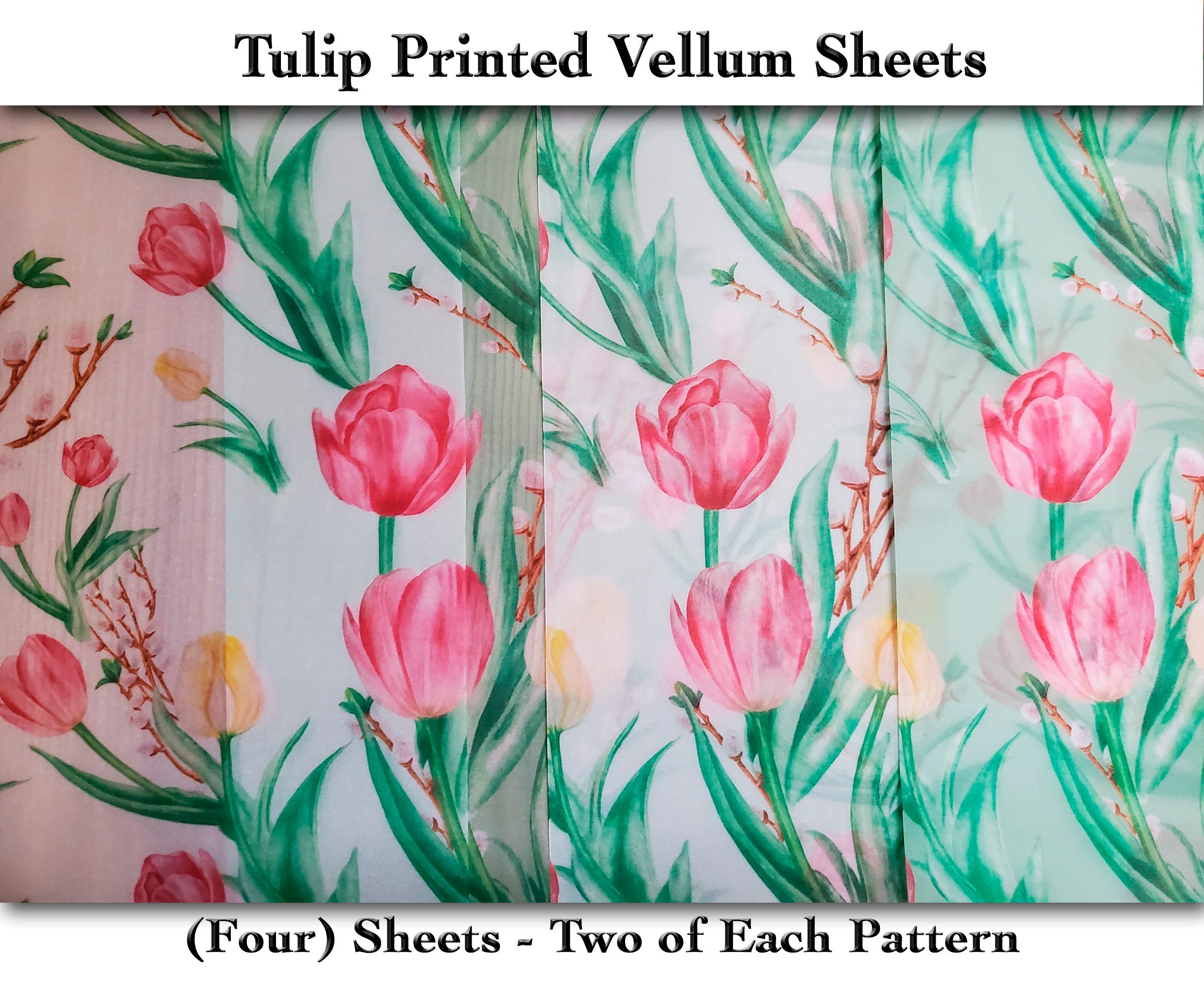 Printed Vellum Sheets//Patterned Vellum//Scrapbook Etsy