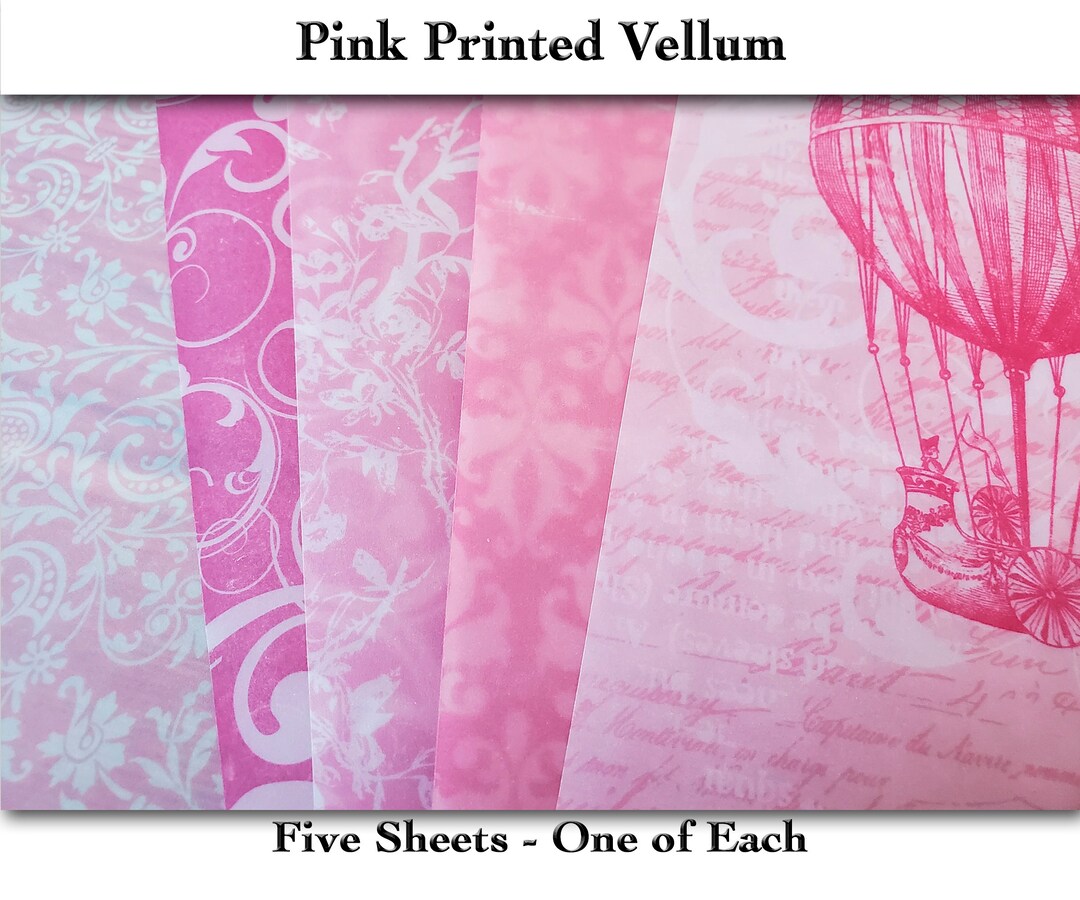 Printed Vellum Sheets//patterned Vellum//scrapbook Etsy