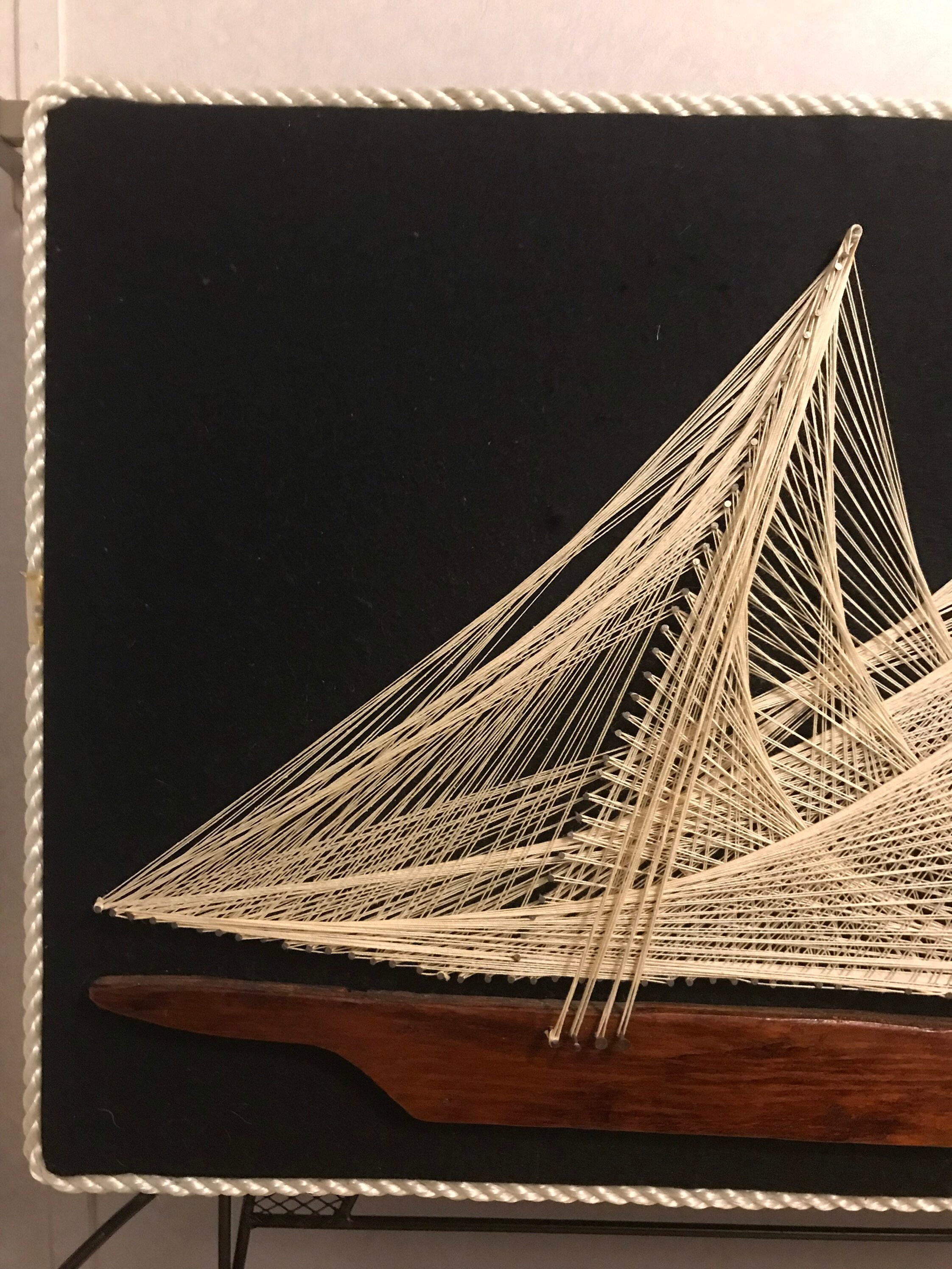 Awesome Large String Art Boat MCM Nautical Art Maritime Wall Etsy