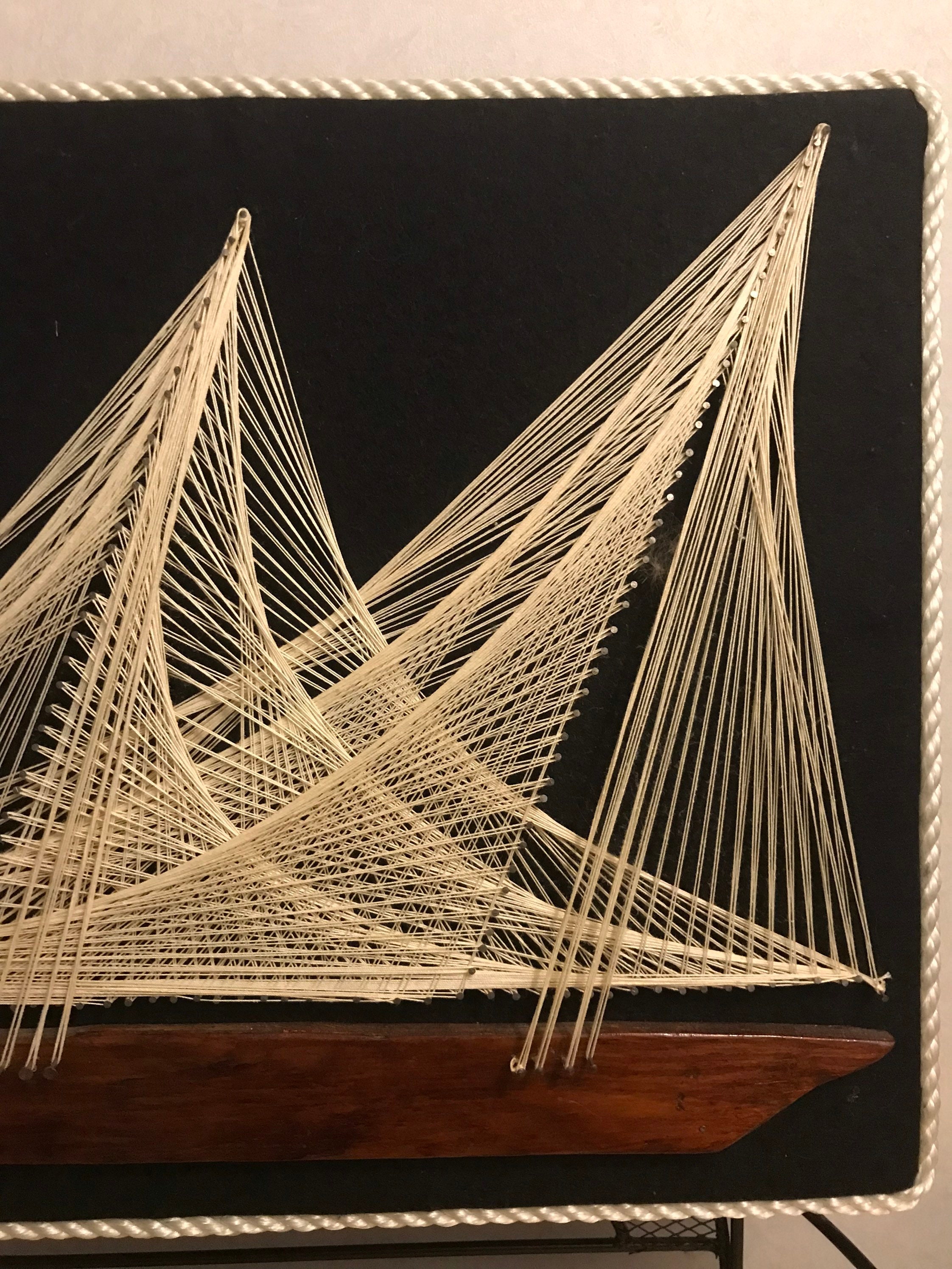 Awesome Large String Art Boat MCM Nautical Art Maritime Wall Etsy