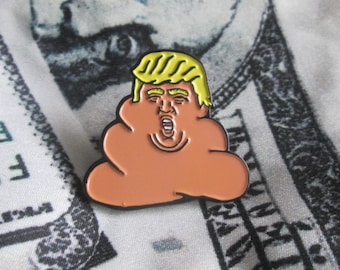 anti president donald trump dump poop emoji enamel pin brooch jewelry poo funny