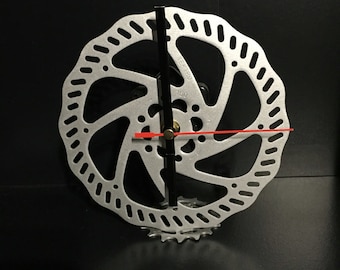 Up-cycled bicycle parts clock