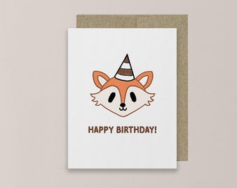 Fox Birthday Greeting Card, Funny Cute Animal Lover Card, Birthday Gift for Her, Best Friend, Sister, Mom, Fox Lovers