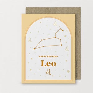 Happy Birthday Leo, Zodiac Greeting Card, Horoscope Astrology Lover, July August Birthday gift for Her, Sister, Mom, Friend